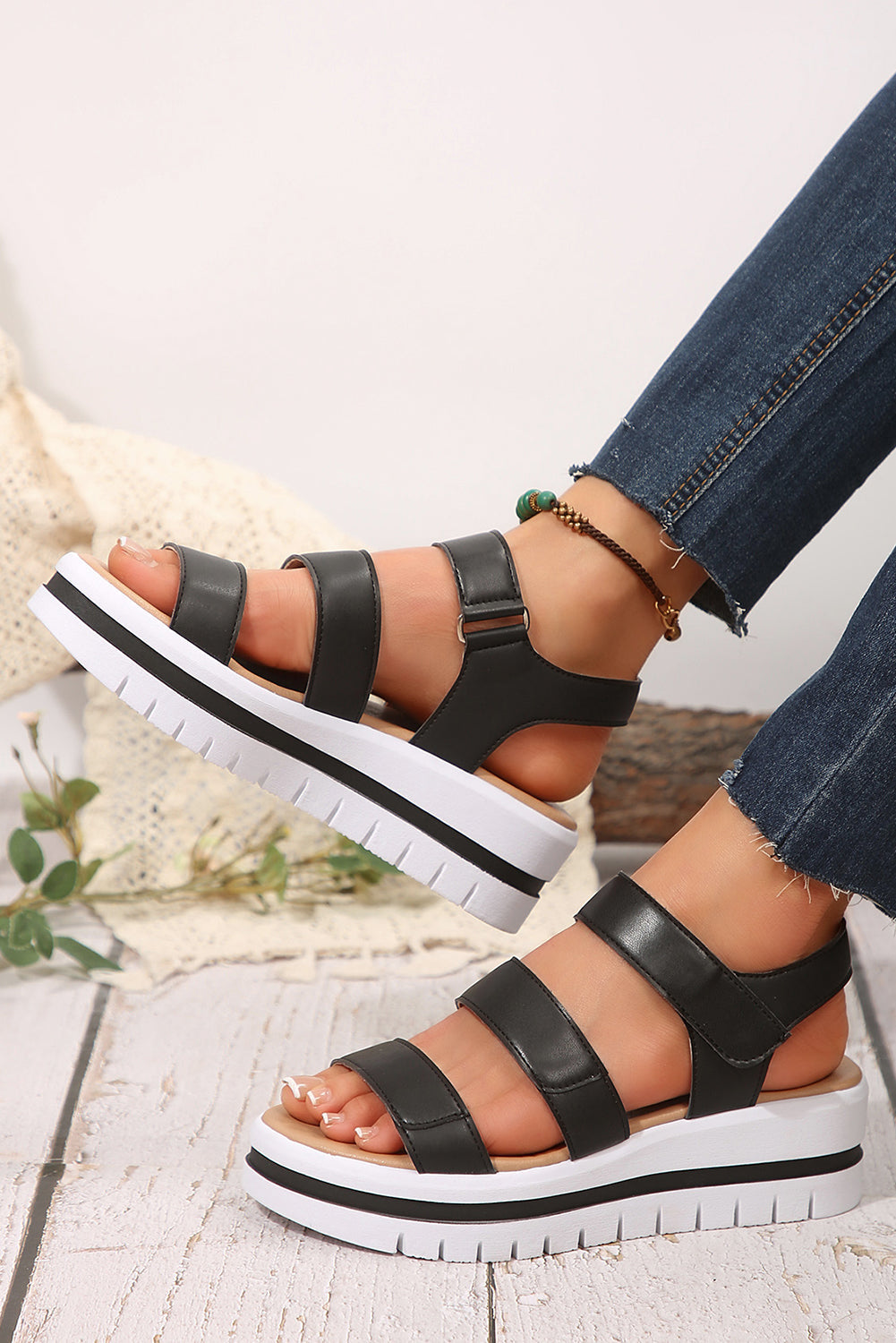 Marley Pu Leather Platform Sandals