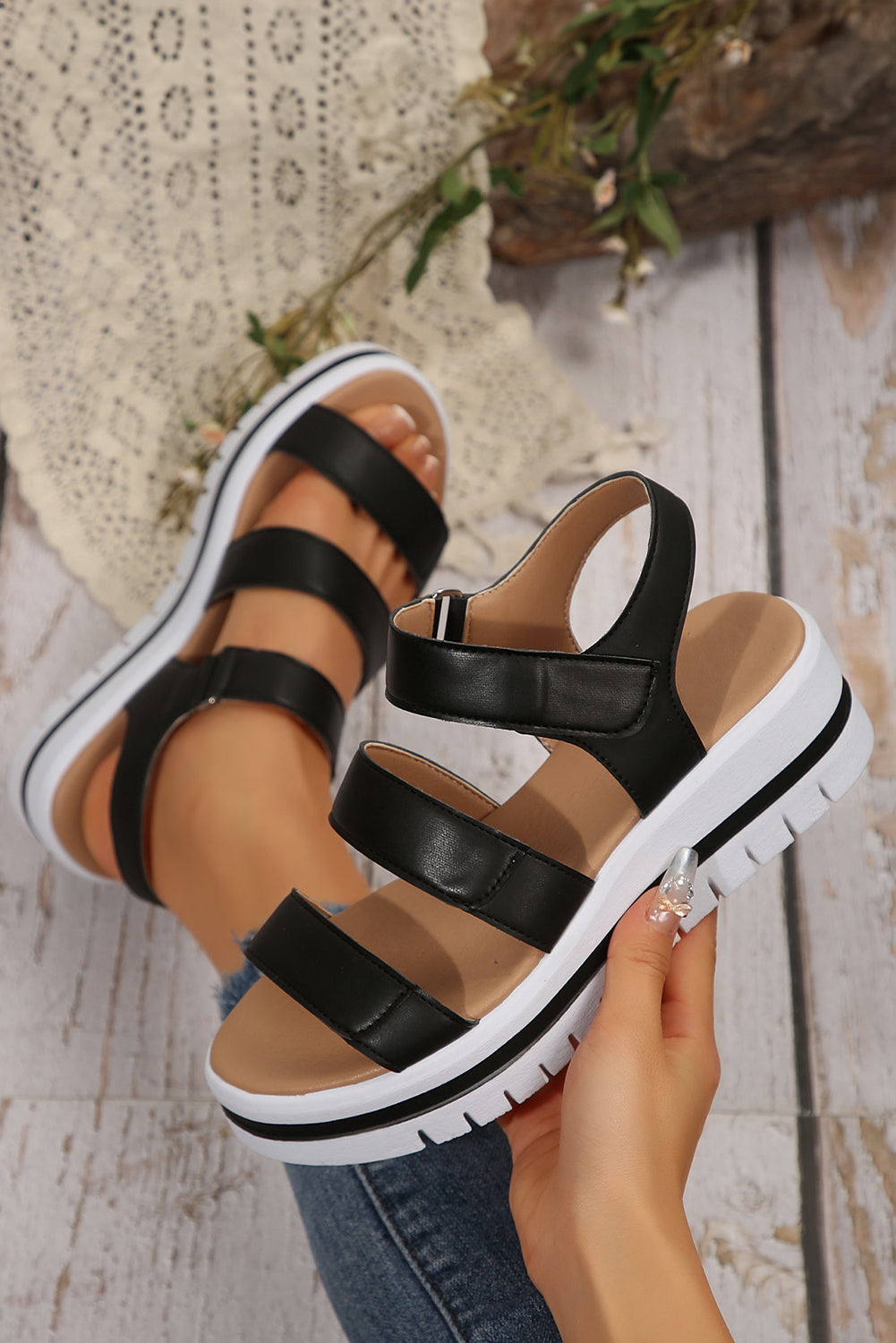 Marley Pu Leather Platform Sandals
